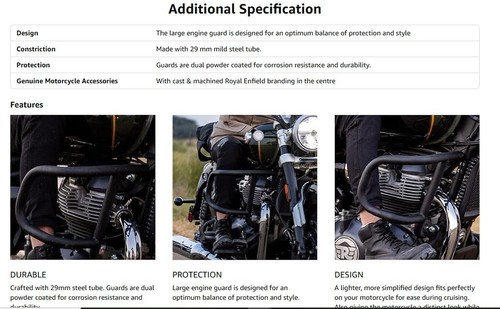 Adatto per protezioni motore Royal Enfield Black Air fly Evo Super Meteor/Sho... - Picture 6 of 9