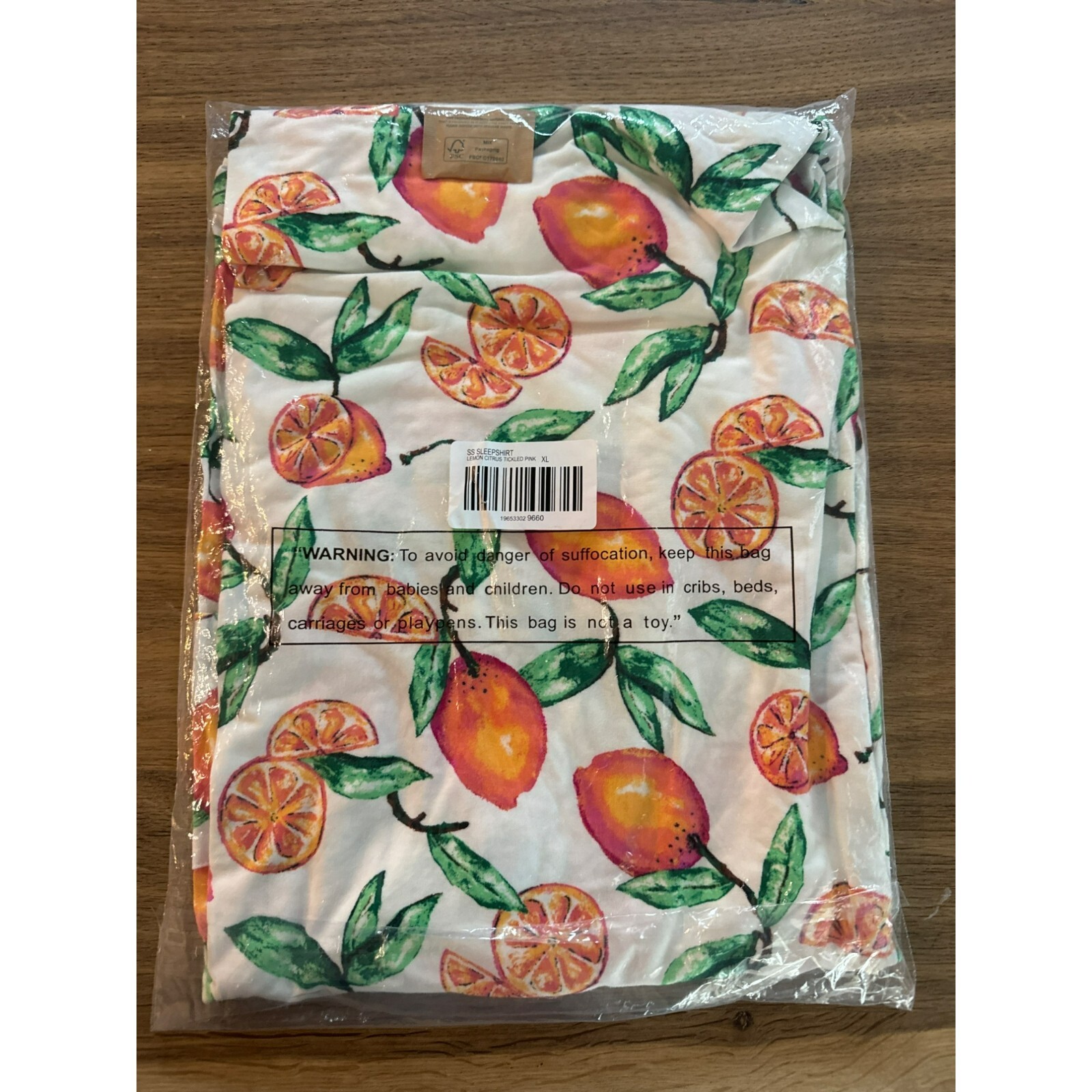 Soma Cool Nights Nightshirt Size XL Womens Short Sleeve Lemon CItrus