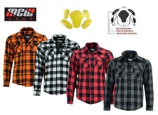 Men Motorcycle Motorbike Lumberjack Mesh Lined Boys Shirt Protective CE Armoured