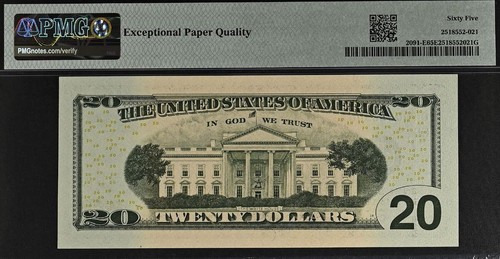 2004A $20 Federal Reserve Note PMG 65EPQ - Super Radar Serial Number 00333300 - Picture 3 of 3