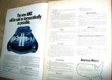 1968 68 AMC American Motors AMX mid-size mag 2-p car ad -"sold as democratically