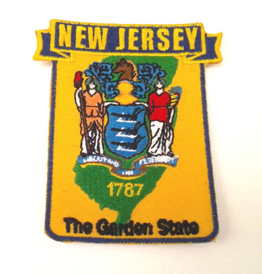 NEW JERSEY STATE MAP (3-1/2'') Biker Patch PM6731-2 EE