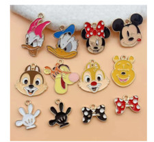 lot 120 Pcs cartoon mickey head color Charm earring Pendants DIY Jewelry Makings