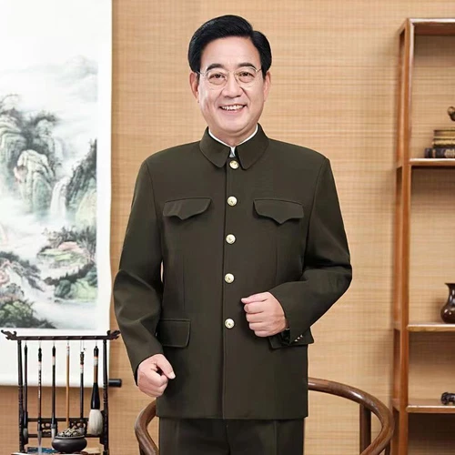 Tunica uomo cinese tuta cappotto pantaloni tradizionali Mao Zhongshan blazer giacche - Foto 2 di 14