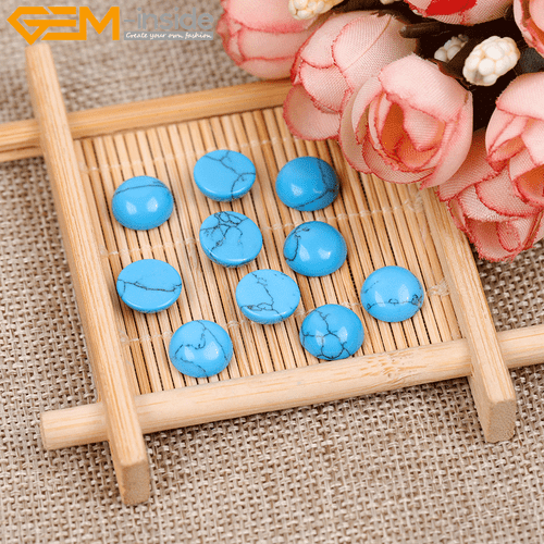 Oval Blue Turquoise CAB Cabochon Beads For Jewelry Making Ring Pendant 5Pcs - Picture 34 of 35