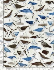 Bird Fabric Water Birds Sandpiper Fowl Cotton Timeless Treasures C8290 By Yard