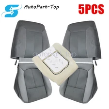 For 11-14 Ford F150 Driver Passenger Bottom Top Cloth Seat Cover Steel Gray Foam
