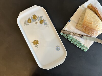 vintage Kahla porcelain tray, bread dish, German Democratic Republic