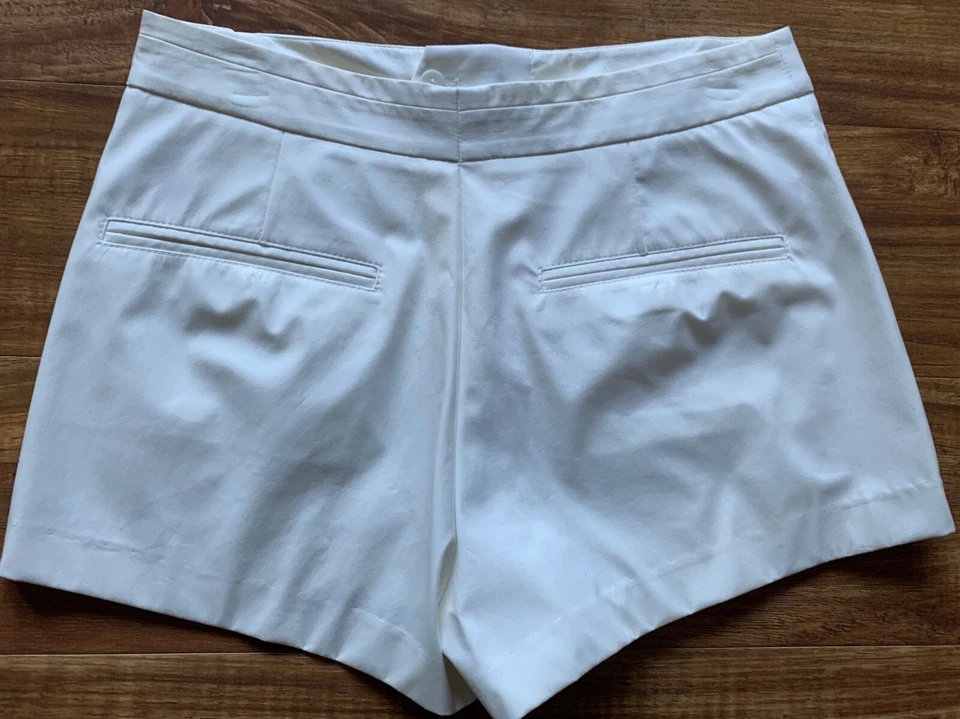 HELMUT LANG Women's Junior Girls White Dress Shorts Bottom Pockets Size 6 - Image 2 of 4