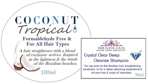 Tropical Coconut Brazilian Keratin Blow Dry Straight Hair Treatment DIY Home Kit - Picture 6 of 7