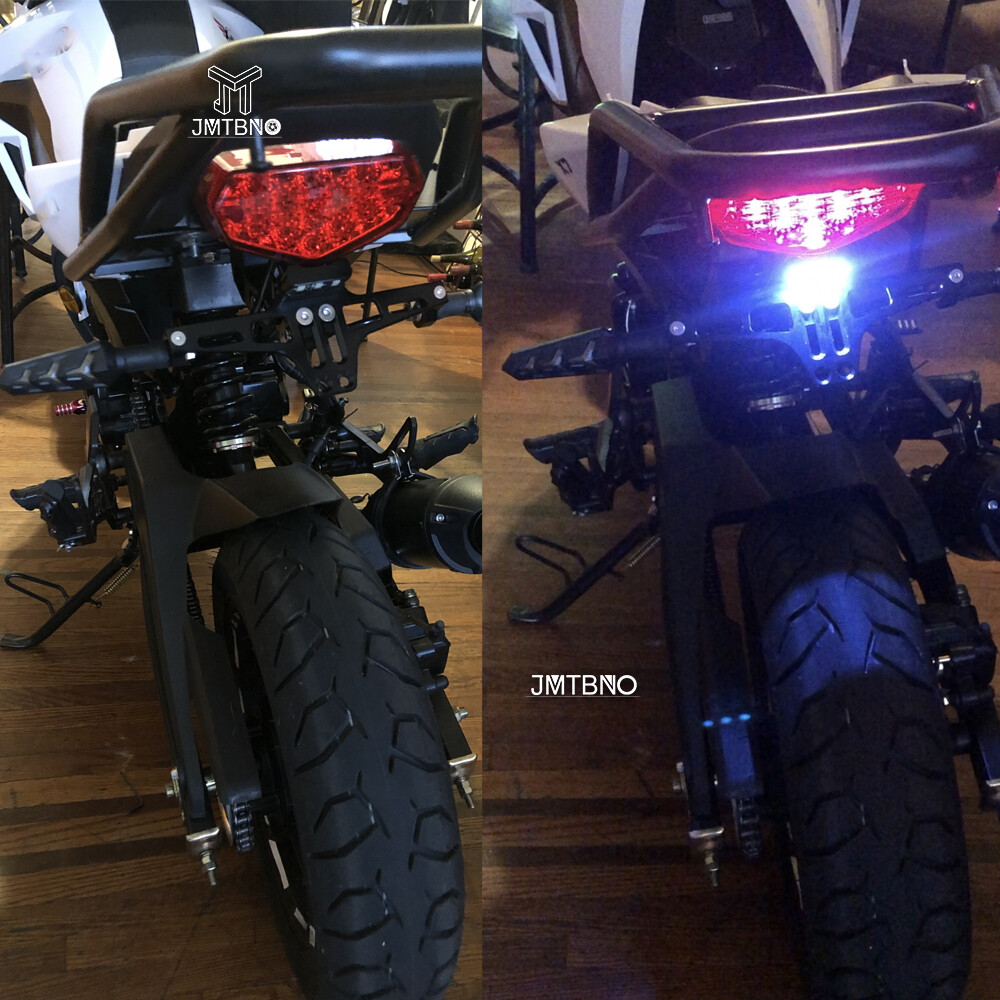 Motorcycle Tail Tidy License Plate Holder Fender Eliminator Kit w/ LED Light Motorcycle Tail Tidy License Plate Holder Fender Eliminator Kit w/ LED Light