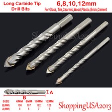 4 Pcs Set Drill Bit 6-12mm Hole Saw Carbide Tip Brick Tile glass ceramic Wood