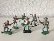 LOTE 6 SOLDADOS CONFEDERADOS - SUDISTAS - CRESCENT - AÑOS 70 - ¡MUY BUEN ESTADO!