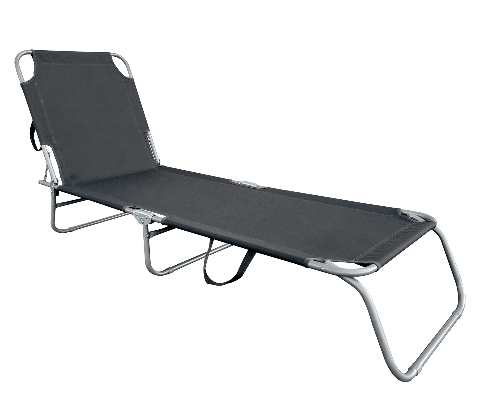 Tumbona de jardín plegable de 3 patas - gris oscuro - sol camping relax piscina spa tumbona