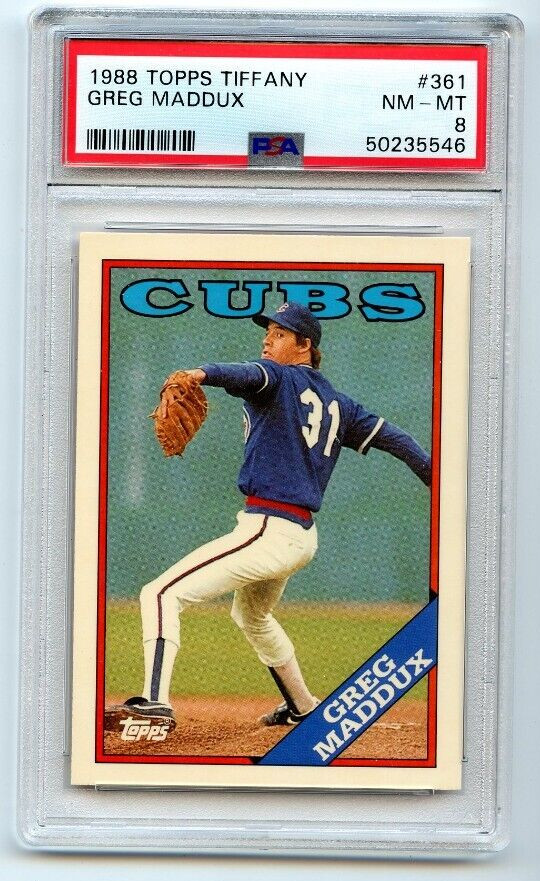 1988 Topps Tiffany GREG MADDUX # 361 PSA 8 NM-MT Chicago Cubs
