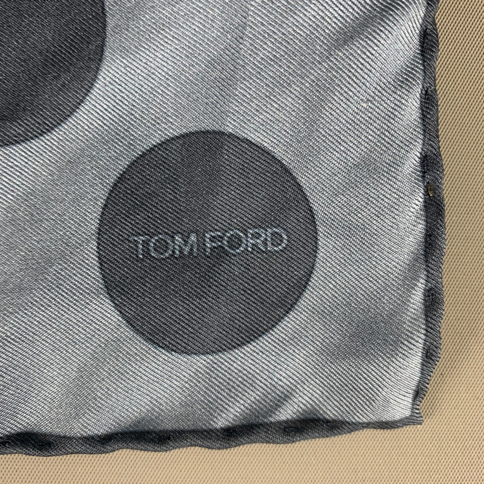 Corbata de seda TOM FORD azul gris lunares Foto 2 de 4