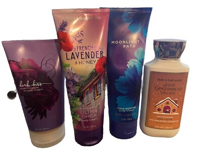 Lot Of 4 Bath & Body Works Jolly Gingerbread Village Moonlight Dark Kiss French