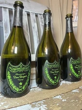 Set Of 3 Dom Perignon Brut Luminous Empty Bottles