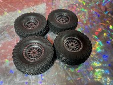 NUEVO Juego de ruedas Axial 1/24 SCX24 NEUMÁTICOS NITTO LEXUS GX Satin Silver 4 7MM HEX