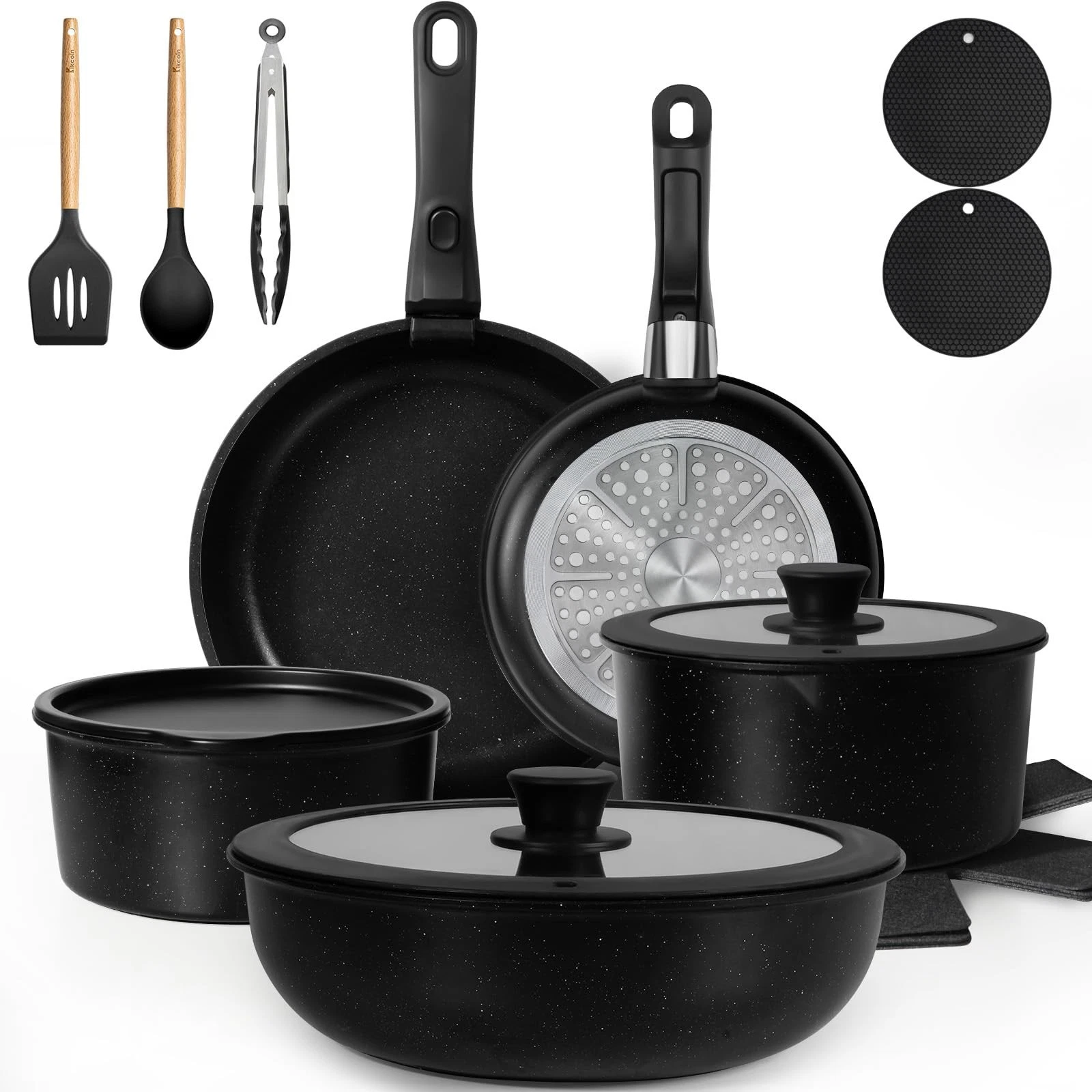 20 Pcs Pots and Pans Set Non Stick, Detachable Handle Cookware Sets Nonstick,...