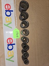 Snap on tools 1/2 drive 12-point 8 sockets set used