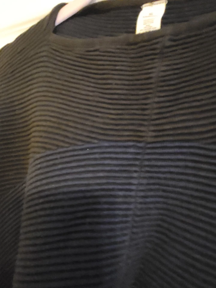 Lululemon Women's It All Lines Up Black Blue Colorblock Poncho Sweater - Image 2 of 4