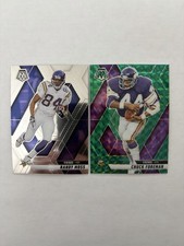 2025 Mosaic Randy Moss & Chuck Foreman GREEN Prizm Holo Cards. Vikings Stars