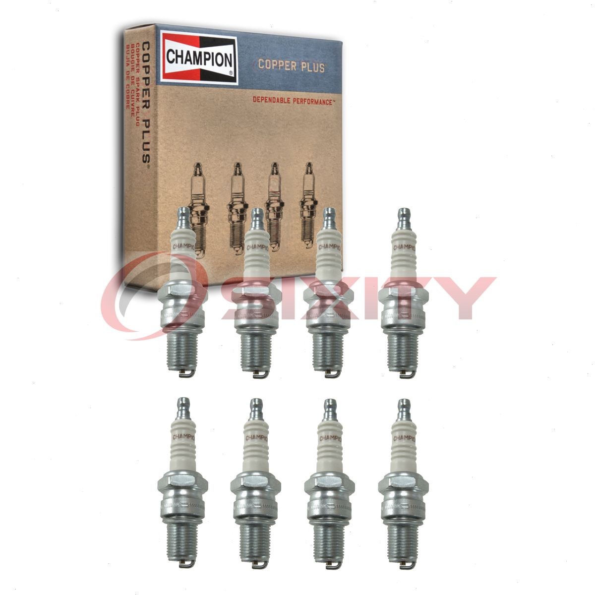 8 pc Champion Copper Plus Spark Plugs for 1973-1976 Lamborghini Urraco 2.0L hy