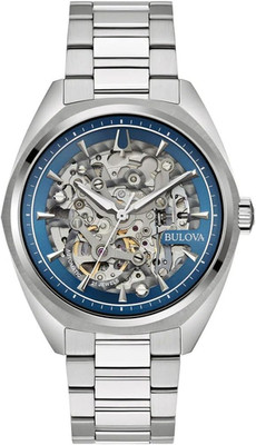 Men's Silver Automatic Surveyor Watch with Skeleton Dial - 96A292