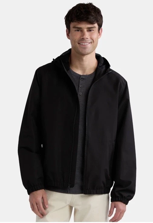 Ozark Trail NEW men's windbreaker Jacket Size S (34-36) Black Zip Pockets Hooded