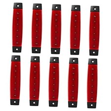 10 Pack DC 12V 3.8" 6 LED Trailer Side Marker Lights Clearance Bar Colored Red