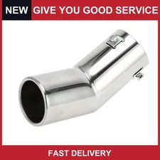 Curved Exhaust Tip 1.1" - 2.4" Inlet Stainless Steel Silver Tone New