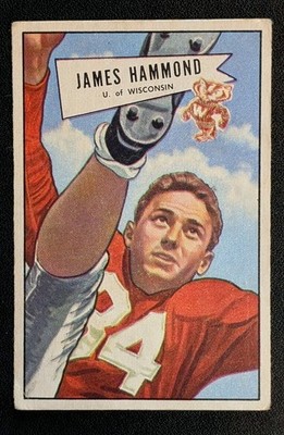 1952 Bowman Small #69 JAMES HAMMOND RC Rookie -- Dallas Texans -- VG