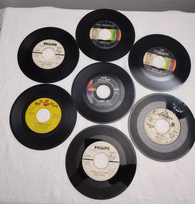 Lot of 7 Vintage 45 RPM Records - Pop / Teen Pop /Girl Group-G5-As Is Attic Find