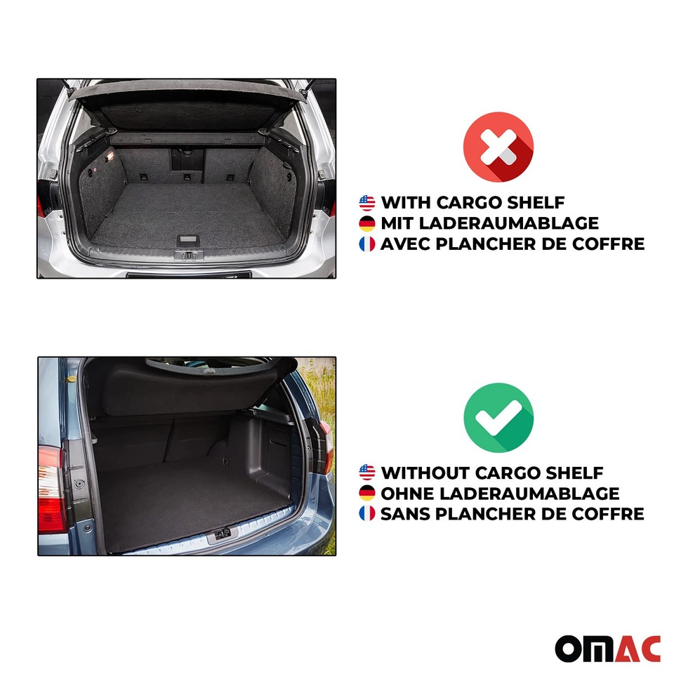 OMAC Black TPE Cargo Mat Liner For Audi A6 S6 Sedan 2012-2018 – All-Weather, Waterproof
