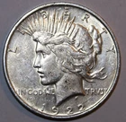 1922-D Peace Dollar - XF/AU - #9809D