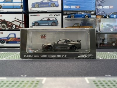Inno64 Nissan Skyline GT-R R34 Omori Factory Clubman Race Spec IN64-R34-OFCRS
