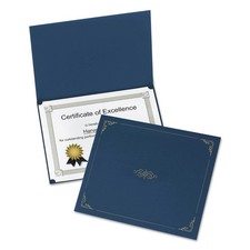 Oxford 29900235BGD 11.25" x 8.75" Certificate Holder - Dark Blue 5/PK New
