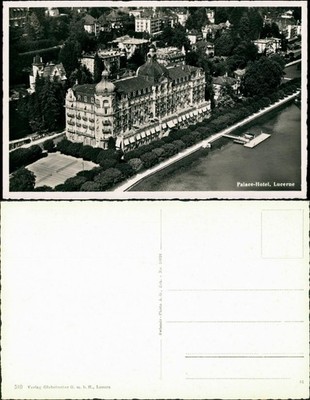Ansichtskarte Luzern Lucerna Palasthotel - Luftbild 1932