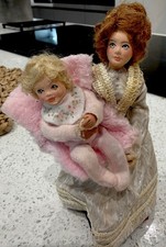 Dolls House Sue Coupe Artican Doll with Baby 1/12 Scale Miniature