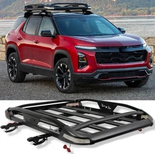 Roof Rack Cargo Basket Cross Bars Set w/LED Lights For Chevrolet equinox 2026