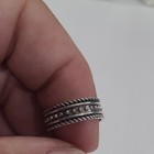 Silver Tone Stainless Steel Rope Dot Design Band Ring Size 6 No Stones — photo 3