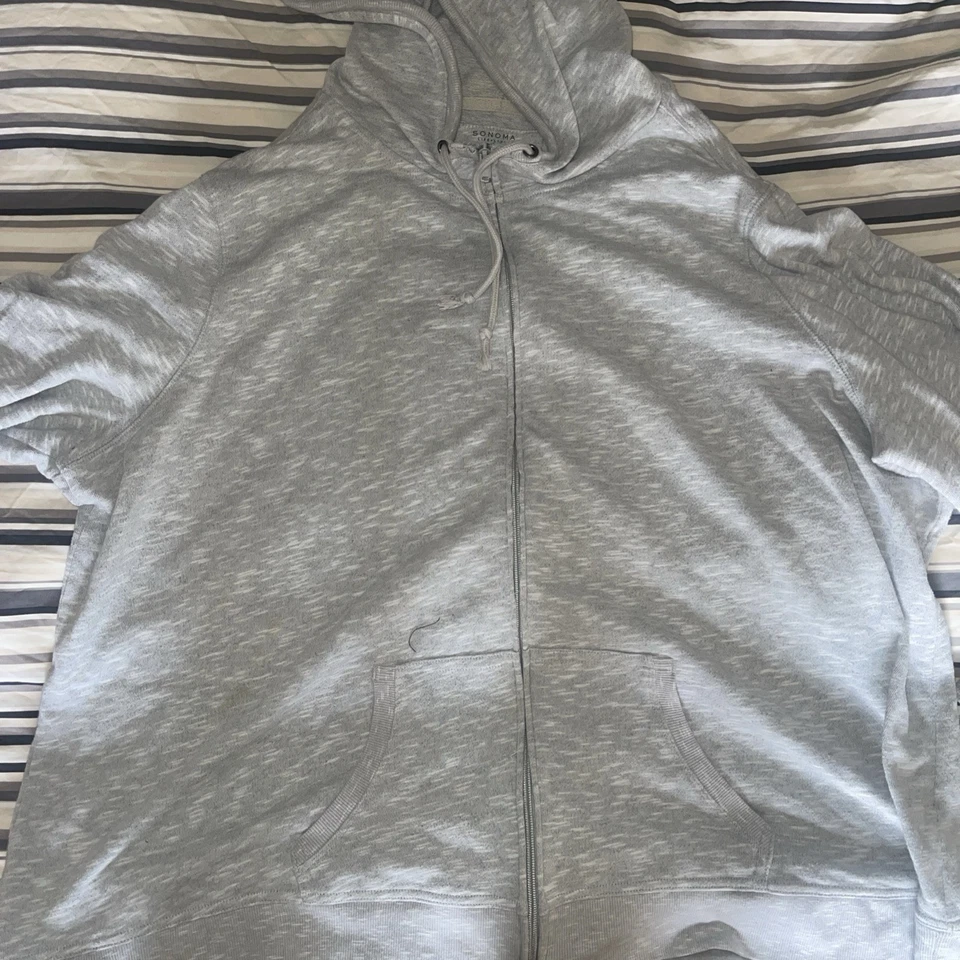Sonoma 男式休闲连帽衫全拉链羊毛灰色,尺寸 4XL! — 第 4/4 张图片