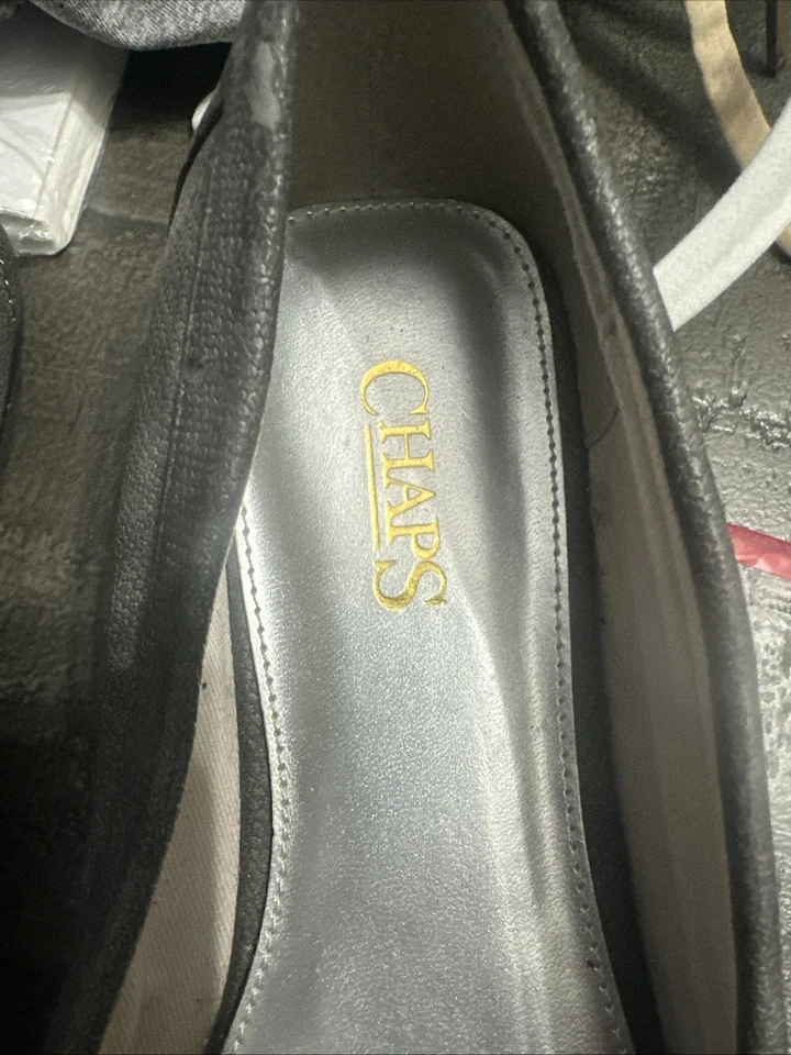 Sapatos femininos Chaps Ralph Lauren de couro liso cinza tamanho 10 - Imagem 2 de 4