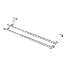 Double Layers Telescopic Towel Holder Bathroom Wall Mounted Storage Rack