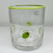 Anthropologie Dupe Green Olive Whiskey Glasses Cocktail Barware Home Bar Cart