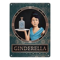Ginderella Gin Metallschild XL In 21X28 Cm FüR Gin-Liebhaber