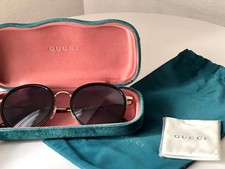 GUCCI Sunglasses GG0677SK 002 Brown Havana Gold Frame Boston Authentic Unisex