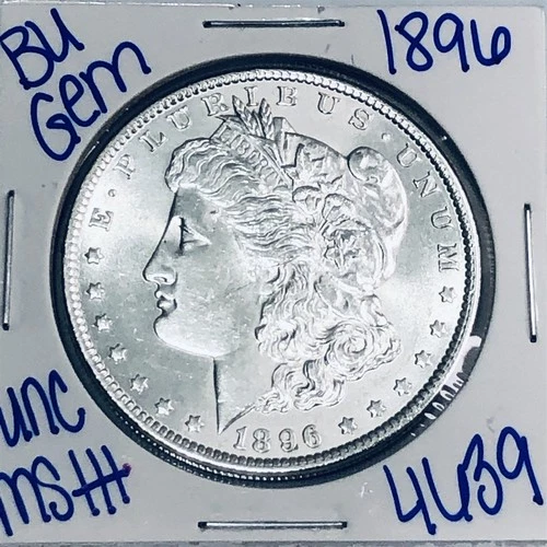 1896 BU UNCIRCULATED MORGAN SILVER DOLLAR AUTHENTIC U.S. MINT FREE SHIPPING 4639