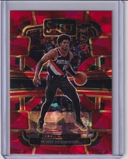 2023-24 Scoot Henderson Panini Select Red Cracked Ice Prizm Rookie Trailblazers